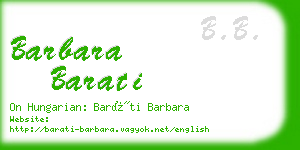 barbara barati business card